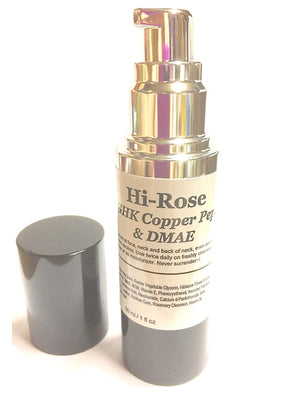 Hi-Rose GHK Copper Peptide Serum DMAE MSM Hibiscus RoseHip Omega 3+6 Serum Dry Skin 15ml - ModelSupplies