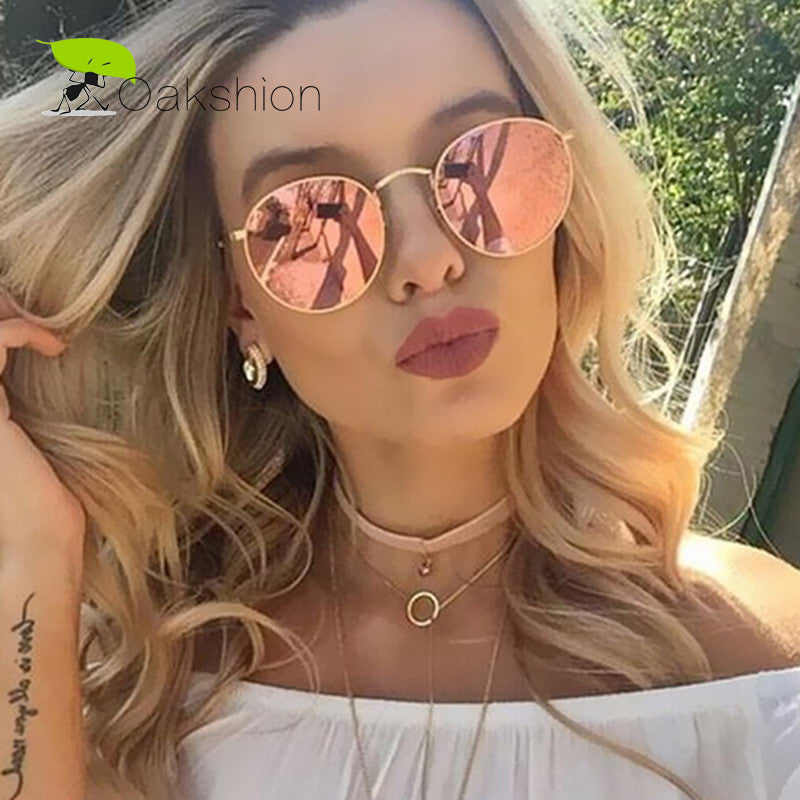 2017 New Sunglasses Women Rose Gold Metal Frame Circle Glasses Mirrored Brand Designer Round Sun Glasses for Women Lunette - ModelSupplies