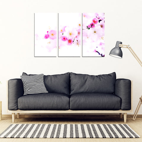 Japanese Cherry Blossoms 3 Piece Framed Canvas