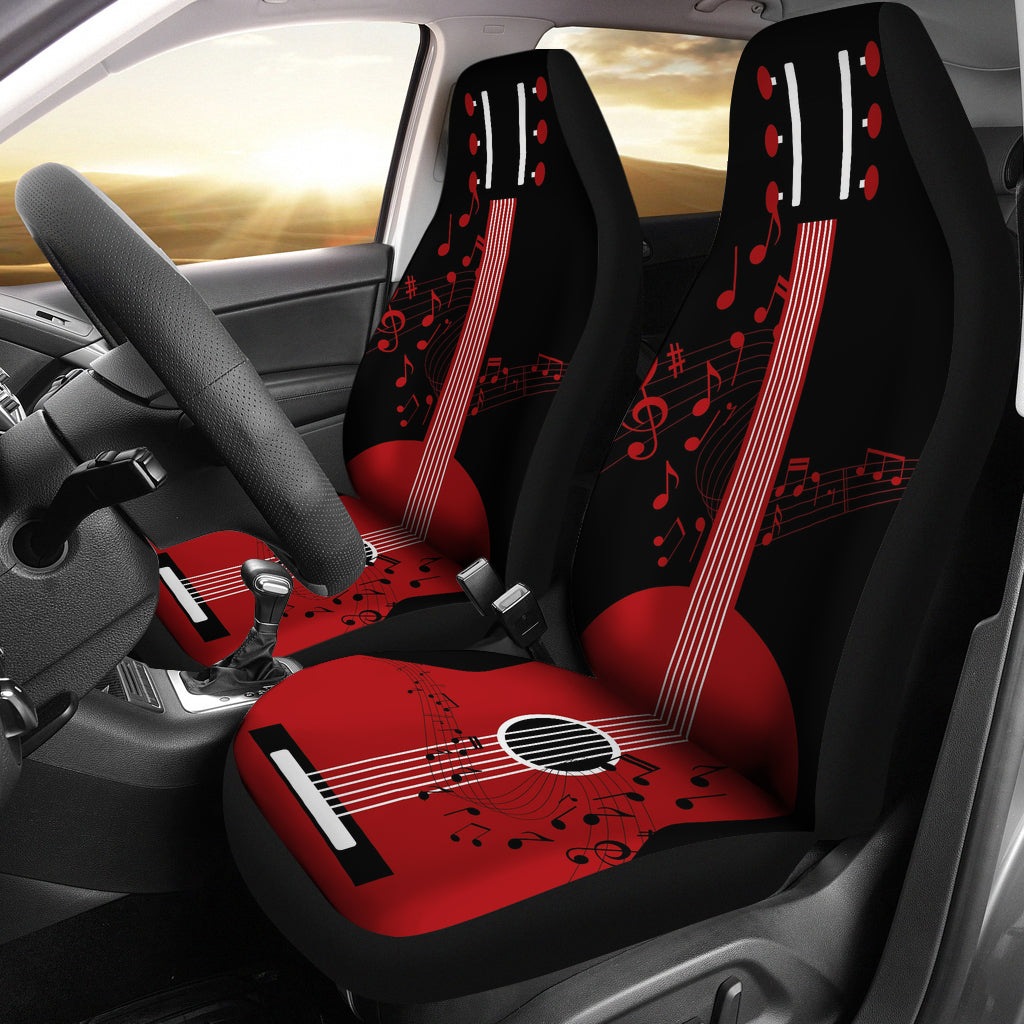 Dark Red Guitar - Car Seat Cover