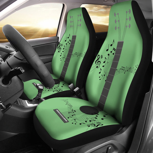 Lime Green Guitar - Car Seat Cover