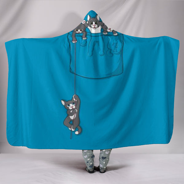 Kittens In My Pocket Hooded Blanket