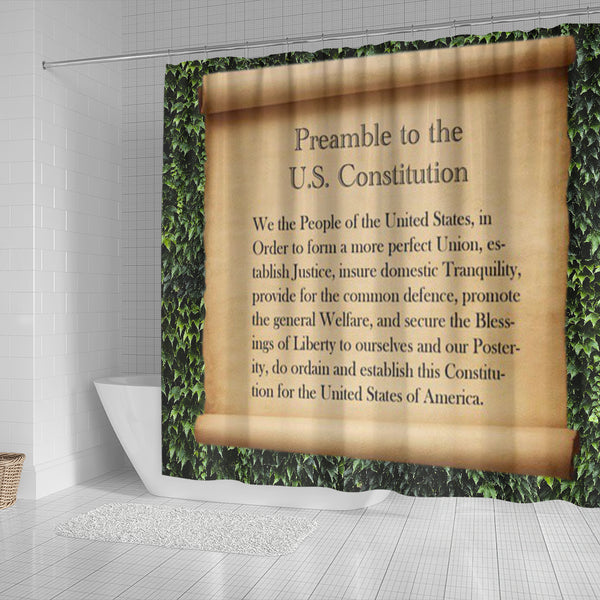 Preamble to The Constitution on Ivy Shower Curtain Lawyer Politician Patriot Gift