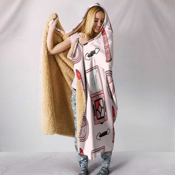 Teen Make Up Design Hooded Blanket