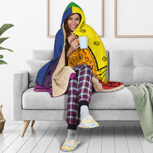 Ultimate Rainbow Bandana Hooded Blanket