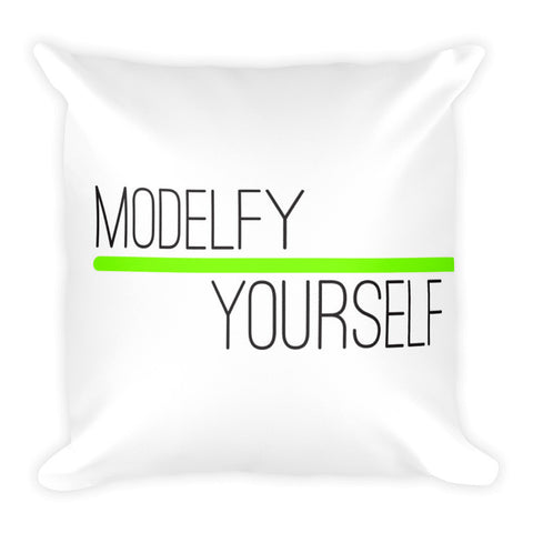 ModelSupplies "Modelfy Yourself" Chic Square Throw Pillow 18x18 USA Made - ModelSupplies