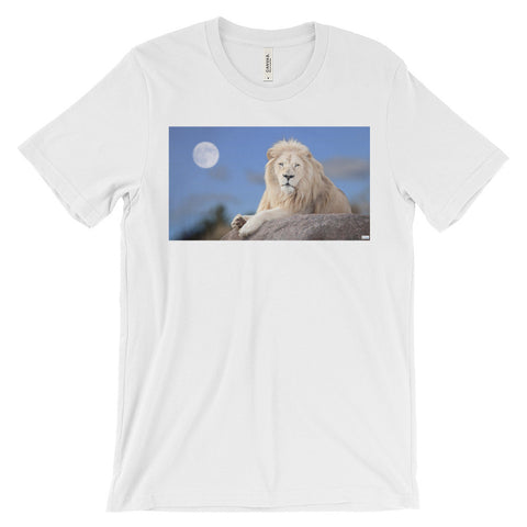 Lion Tee Unisex short sleeve t-shirt Pawprint on back - ModelSupplies