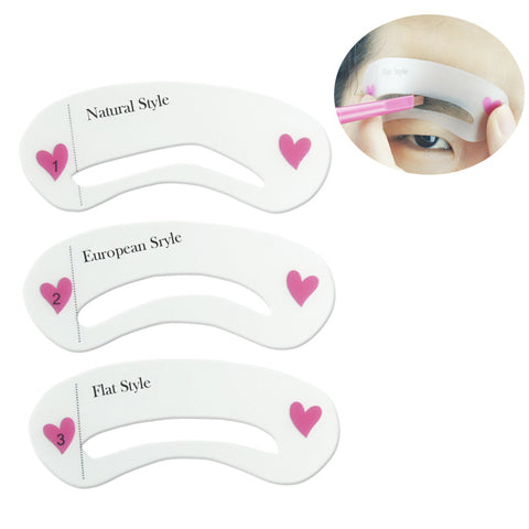 3 pcs/set Grooming Shaping Template Eyebrow Stencils Drawing Card Brow Make-Up Stencil 3 Styles For Eyes  DIY make up tools - ModelSupplies