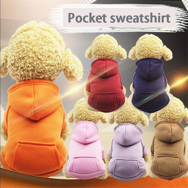 Hoodie for Dogs Solid Color Pet Dog Fleece Sweater for Dog Warm Dog Clothes Dog Cool Hoodie Soft Puppy Dog Pet Clothes Sweatshirt Dog Costume