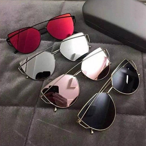 Womens Sunglasses Trendy Cat Eye Fashion Sunglasses Brand Woman Vintage Rose Gold Pink Sun Glasses for Women Shades lunettes - ModelSupplies