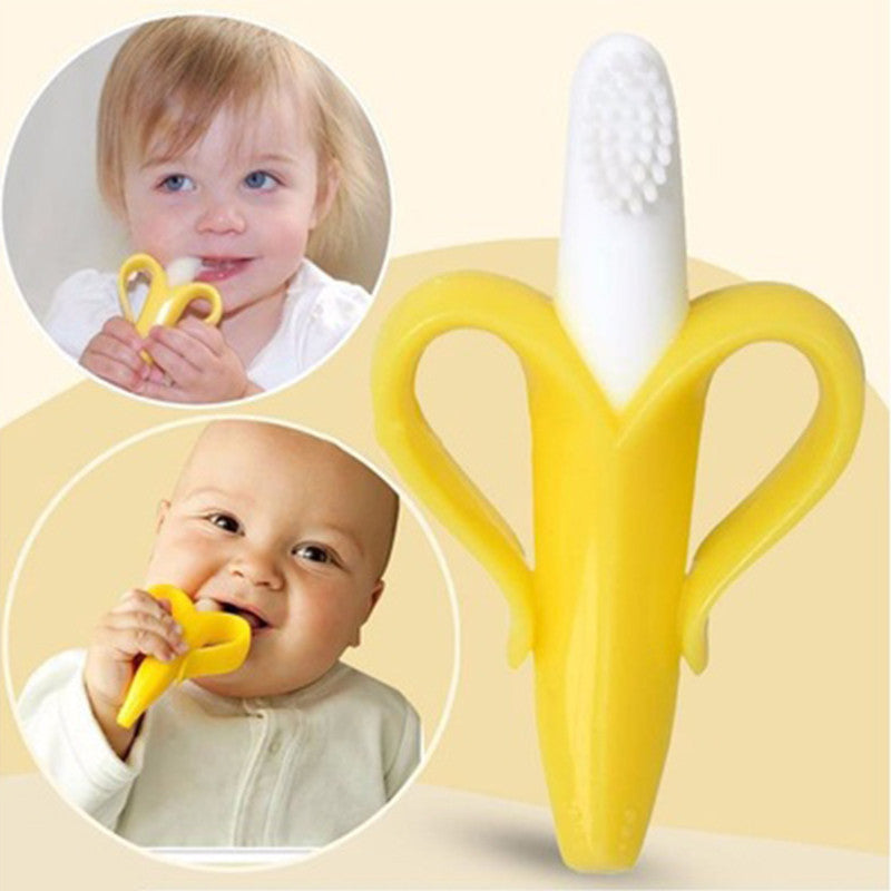 Silicon Banana Bendable Baby Teether Training Toothbrush Toddler Infant Massager Children Teething Ring - ModelSupplies