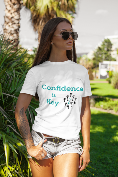 Confidence is Key Unisex Jersey Short Sleeve Tee Womens T Shirt Black White